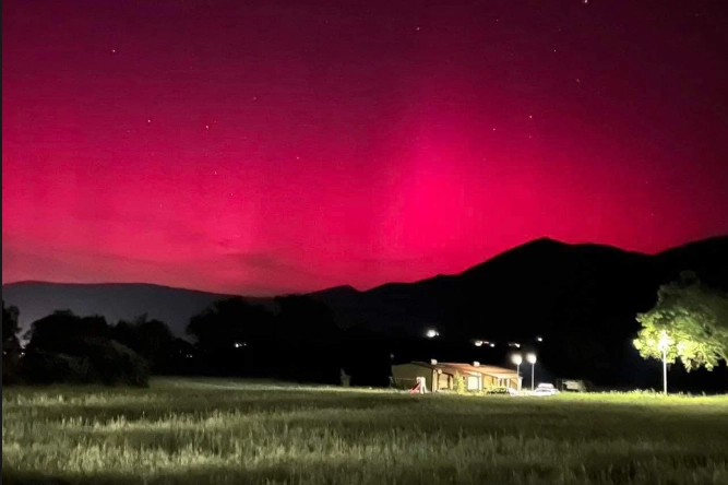 L'aurora boreale vista dall'Umbria