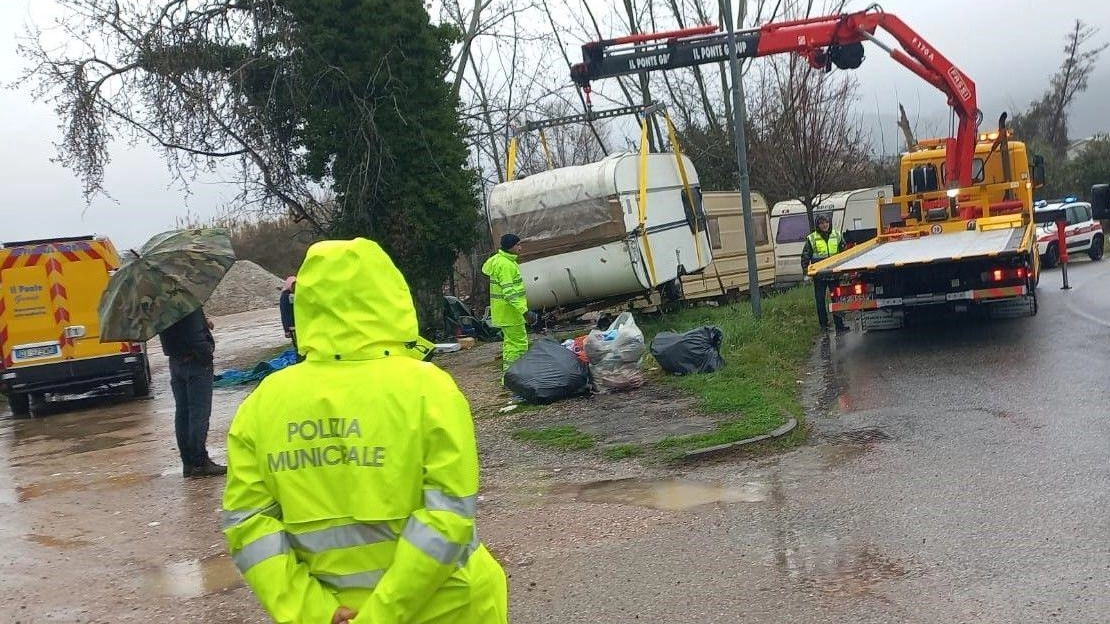 Un recente sgombero nella zona Un recente sgombero nella zona