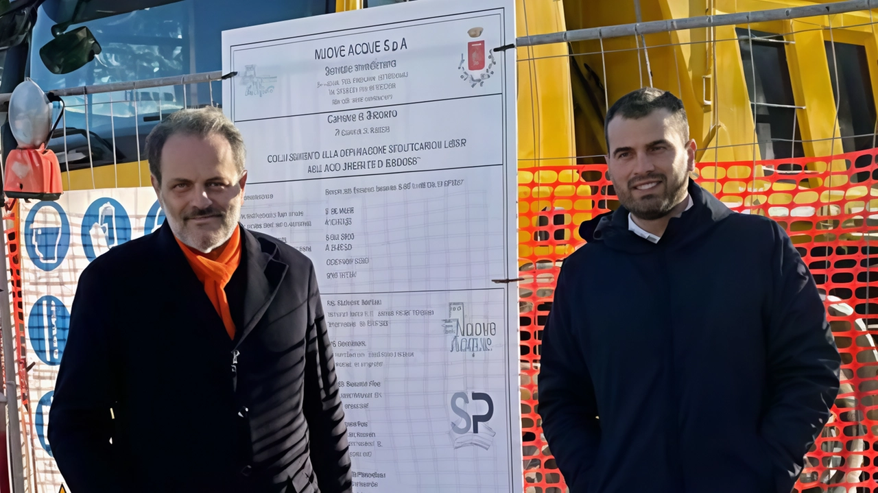 Carlo Polci e il sindaco Vagnoli in visita al cantiere Carlo Polci e il sindaco Vagnoli in visita al cantiere