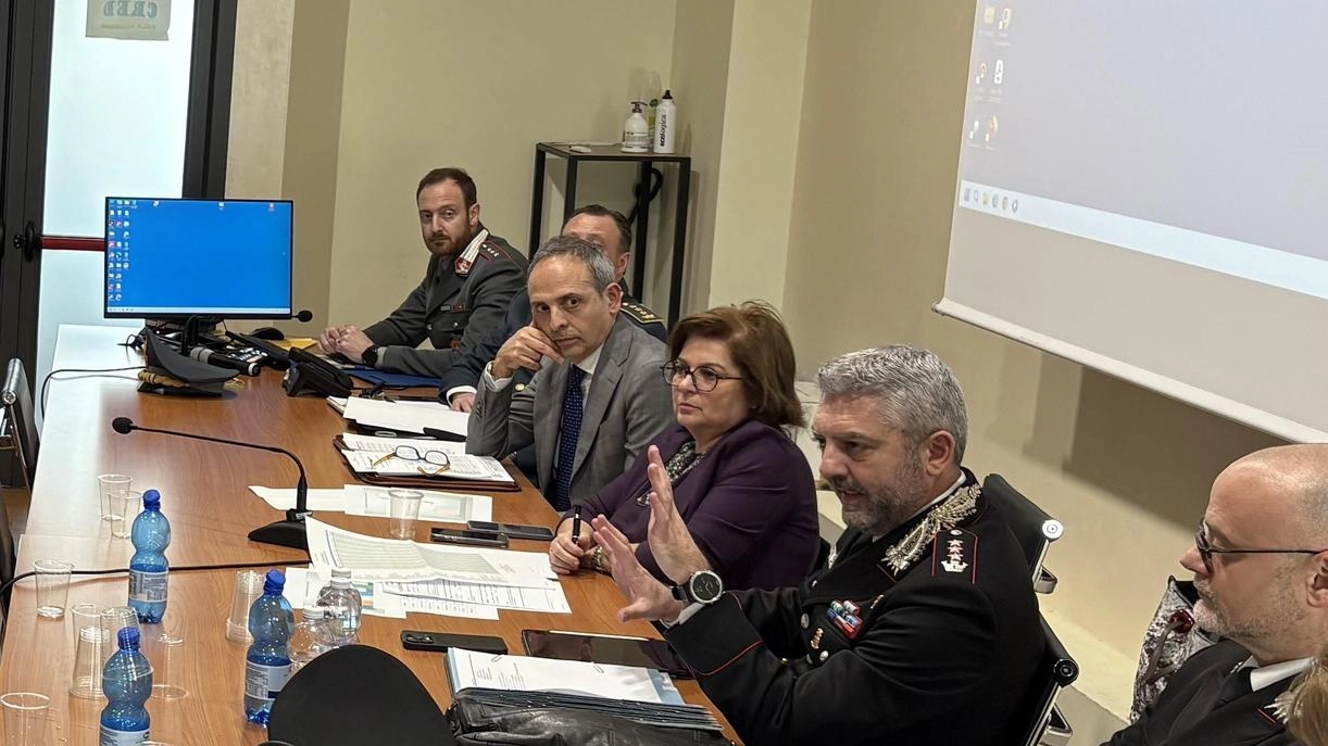 Un momento della riunione del Comitato per l’ordine e la sicurezza della prefettura