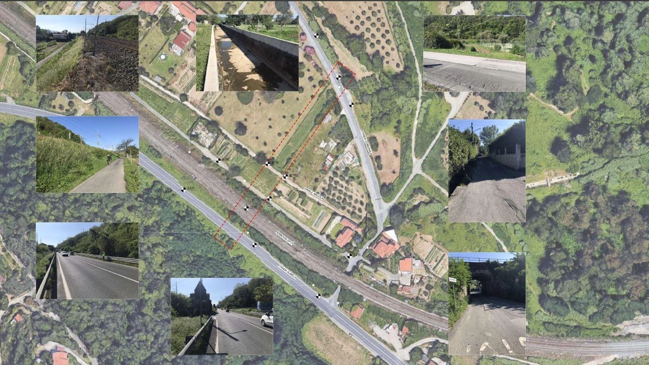 Tratteggiata in rosso, la zona interessata dal tracciato della nuova bretella