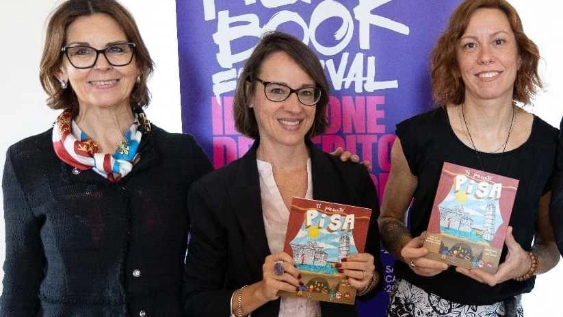 Da sinistra nella foto grande l’editrice Francesca Pacini, la giornalista Antonia Casini. e l’illustratrice Sara Franci; nel tondo la coautrice, professoressa Donatella Puliga Da sinistra nella foto grande l’editrice Francesca Pacini, la giornalista Antonia Casini. e l’illustratrice Sara Franci; nel tondo la coautrice, professoressa Donatella Puliga