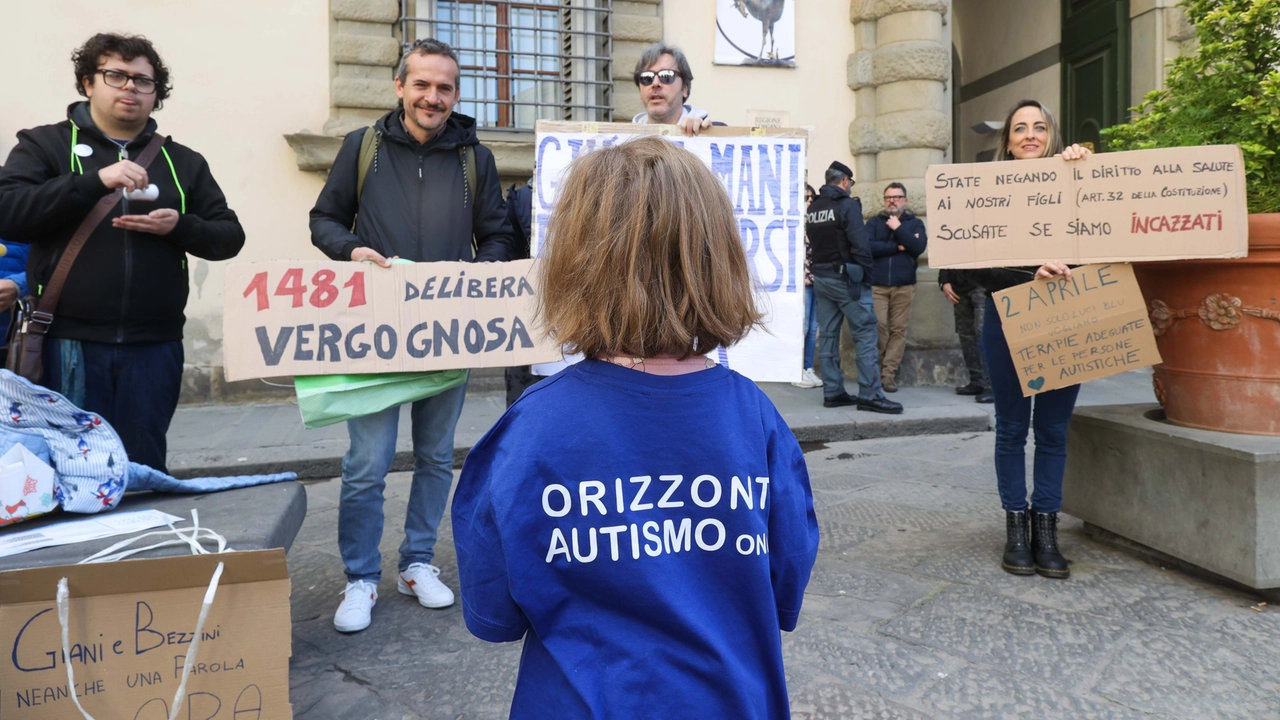 La pacifica protesta delle famiglie coinvolte dai disturbi dello spettro autistico