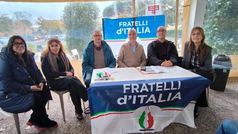 Un momento della conferenza stampa di Fratelli d’Italia Un momento della conferenza stampa di Fratelli d’Italia