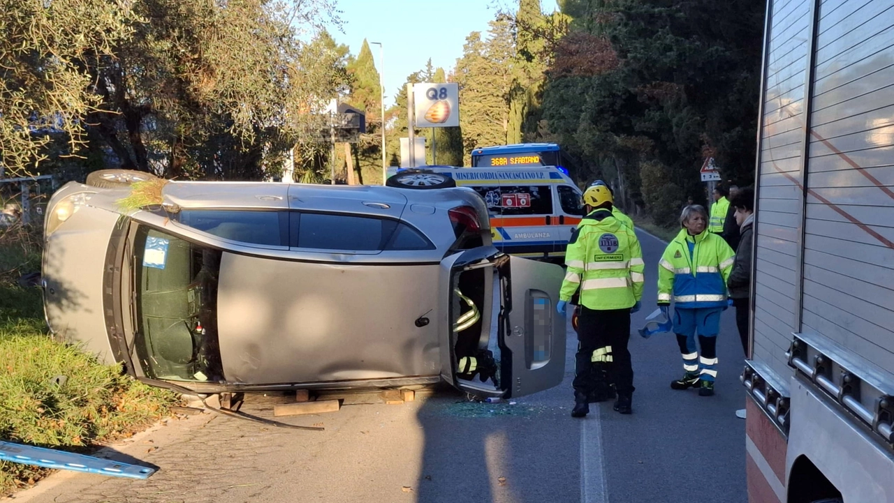 Incidente a Mercatale (Foto Antonio Taddei / Fotocronache Germogli)