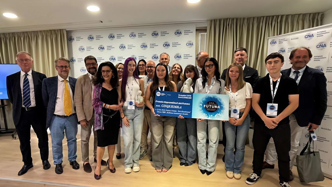 Gli studenti della classe terza B del liceo delle scienze umane «San Bartolomeo» di Sansepolcro che si sono aggiudicati il premio «Imprenditori del futuro» Gli studenti della classe terza B del liceo delle scienze umane «San Bartolomeo» di Sansepolcro che si sono aggiudicati il premio «Imprenditori del futuro»