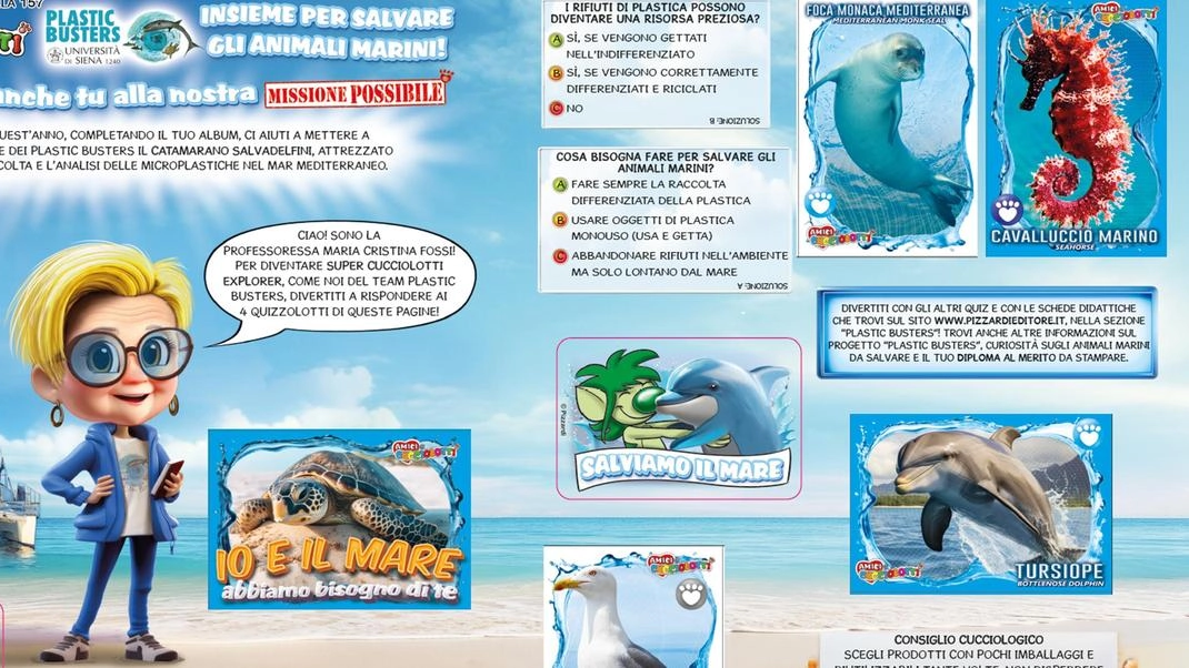 Tra le figurine dell’album per bambini anche quelle del team della prof Fossi. La docente dell’Ateneo senese che fa ricerca nei mari del mondo. Tra le figurine dell’album per bambini anche quelle del team della prof Fossi. La docente dell’Ateneo senese che fa ricerca nei mari del mondo.
