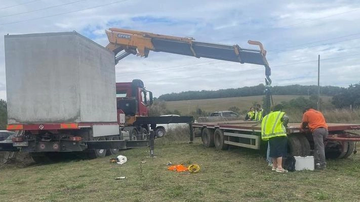 Il luogo del grave incidente sul lavoro a Pienza: coinvolto un operaio aretino