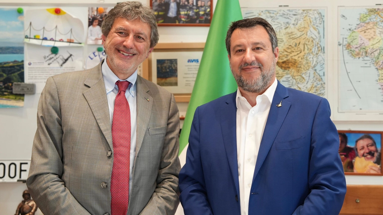 Incontro al Mit tra il vicepremier e ministro Matteo Salvini e il presidente della Regione Abruzzo Marco Marsilio
