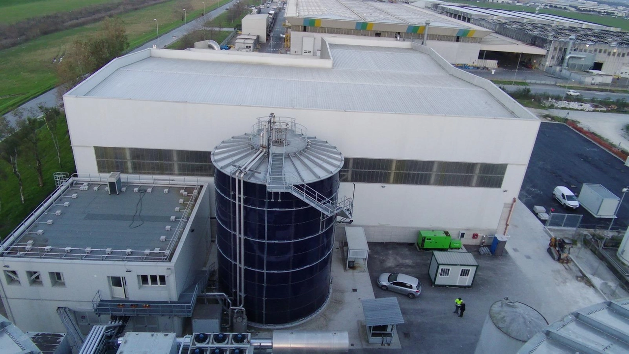 Il nuovo impianto visto dall’alto. Sarà capace di produrre comport e anche elettricità elettrica