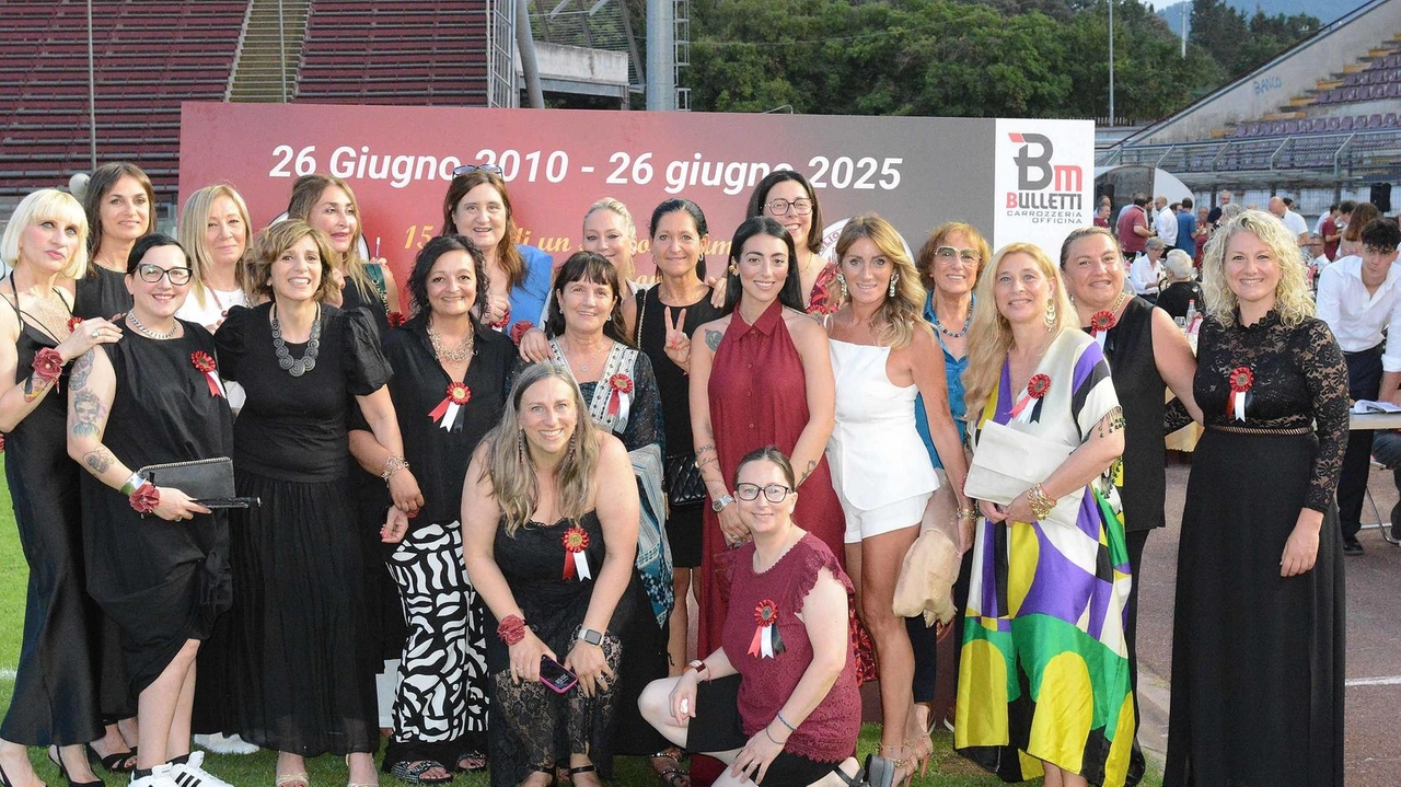Festeggiato l’importante traguardo con una cena di gala allo stadio Comunale: a bordo campo circa 140 commensali .