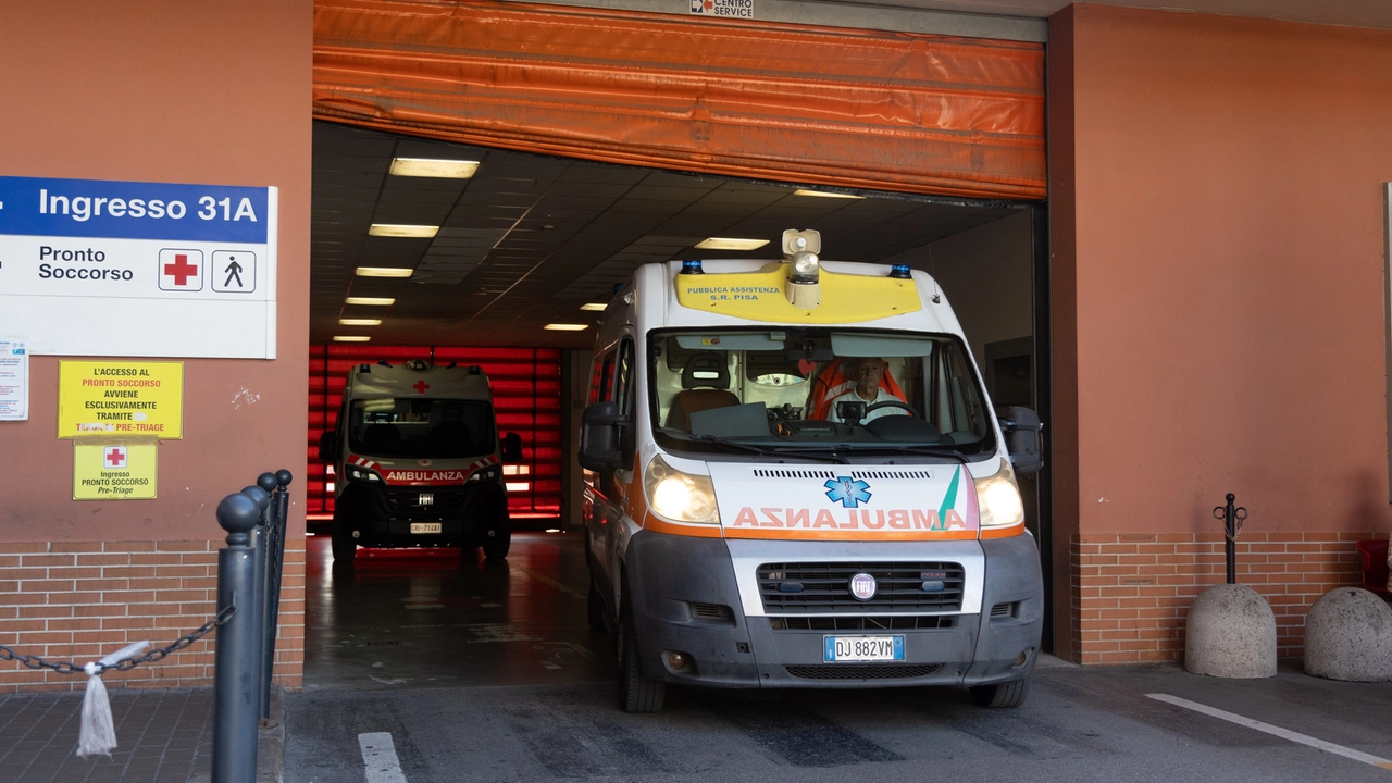 L’ingresso ambulanze del pronto soccorso di Cisanello (Foto Del Punta/Valtriani)