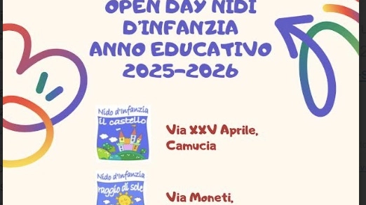 La locandina degli open day nidi d’infanzia