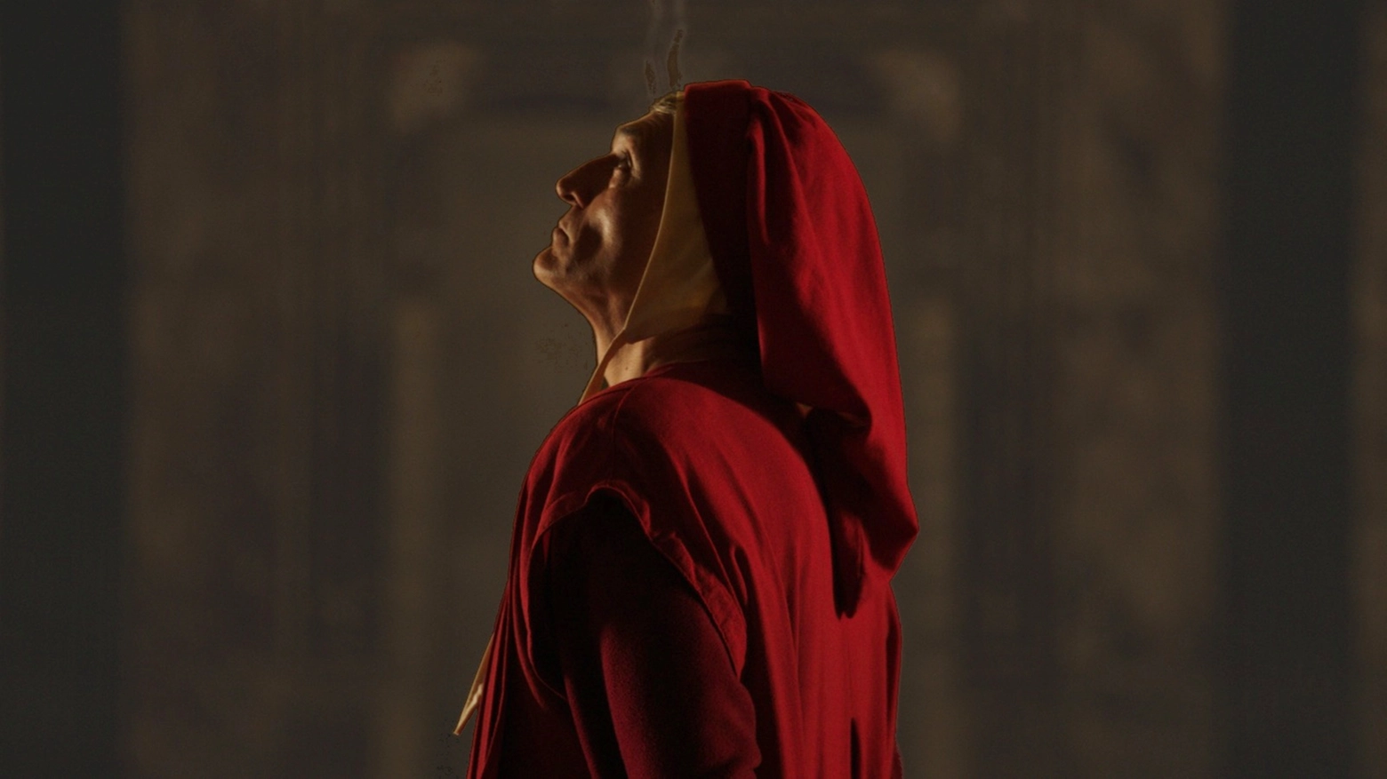 Antonio Fazzini interpreta Dante. Un momento del film