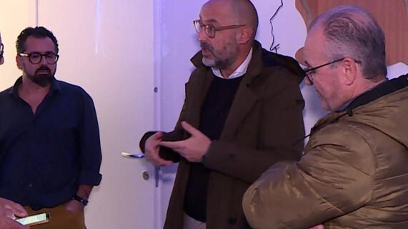Da sinistra: Viti, Campani e Dalle Luche durante l’inaugurazione della sala