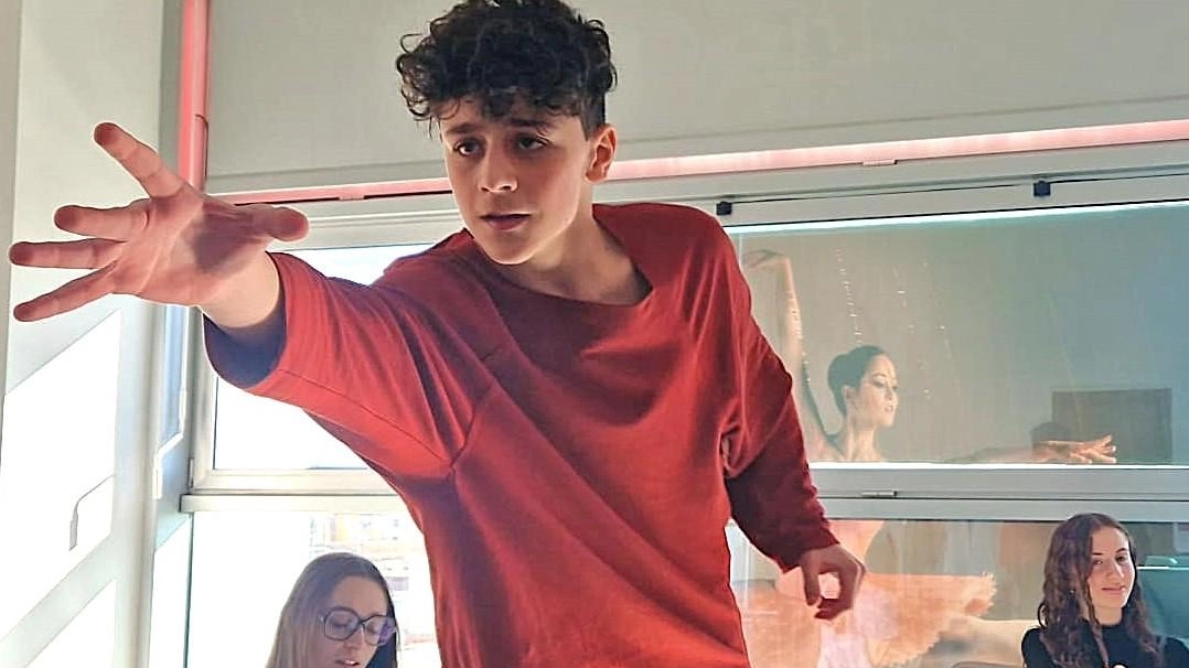 Gabriele Casavecchia, uno dei protagonisti, alle prove Gabriele Casavecchia, uno dei protagonisti, alle prove