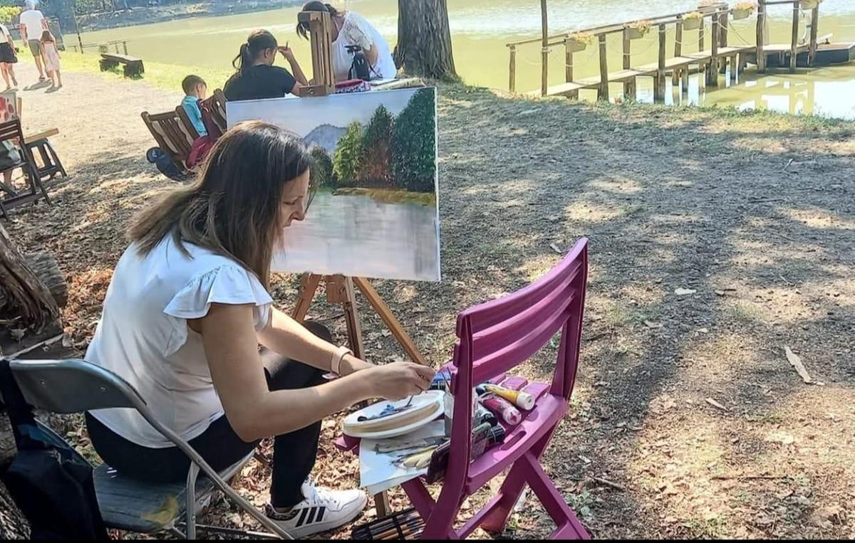 Una domenica tutti a dipingere intorno al lago del Santonuovo Una domenica tutti a dipingere intorno al lago del Santonuovo