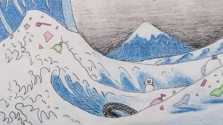Il disegno “l’onda di plastica” Il disegno “l’onda di plastica”