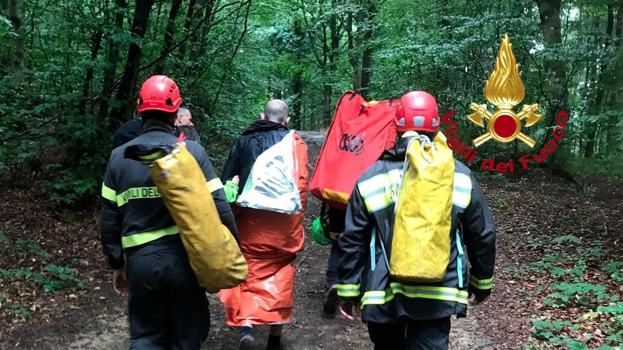 Uno degli interventi dei vigili del fuoco in Mugello