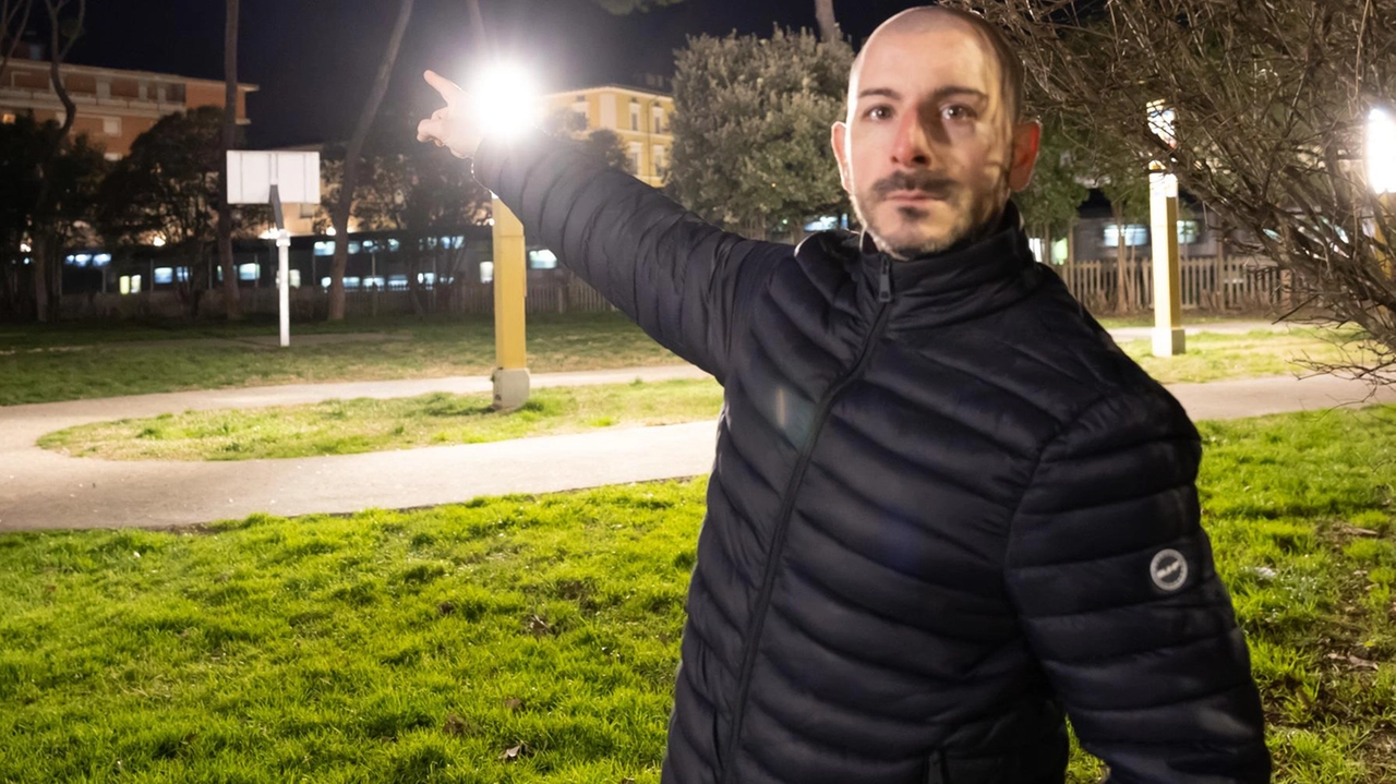 Marco Lucarelli del Controllo del Vicinato qui. nel parco Cividale spesso al centro delle polemiche