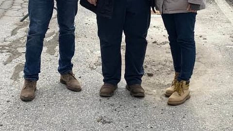 Un momento del sopralluogo (foto Borghesi) Un momento del sopralluogo (foto Borghesi)
