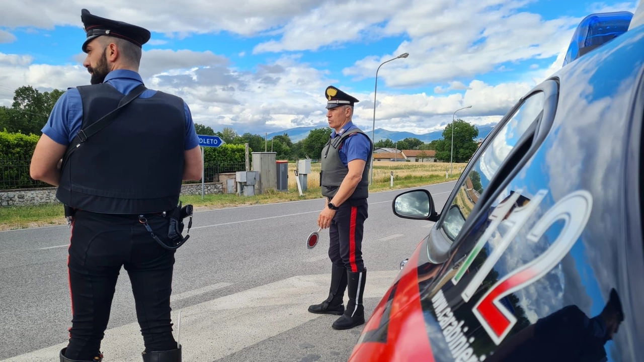 I carabinieri durante un controllo I carabinieri durante un controllo