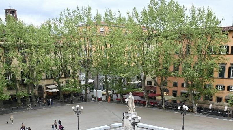 Una vista dall’alto della nuova Piazza Napoleone (foto Alcide)