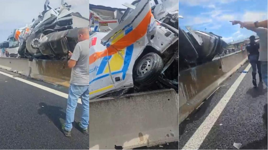 il video subito dopo l8217incidente in a1 il ferito bloccato tra le lamiere 200 vivo ora ti fanno uscire c8217232 la polizia