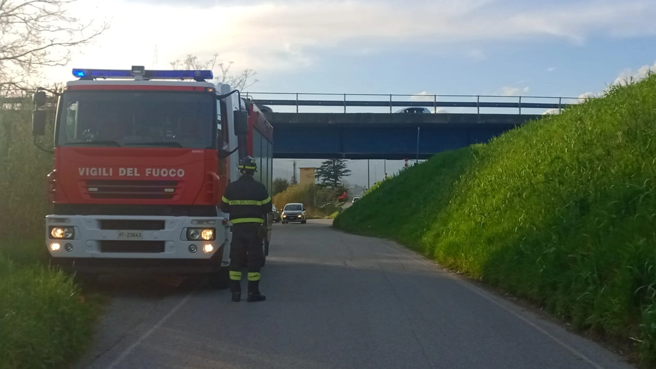 I vigili del fuoco sul luogo dell'intervento