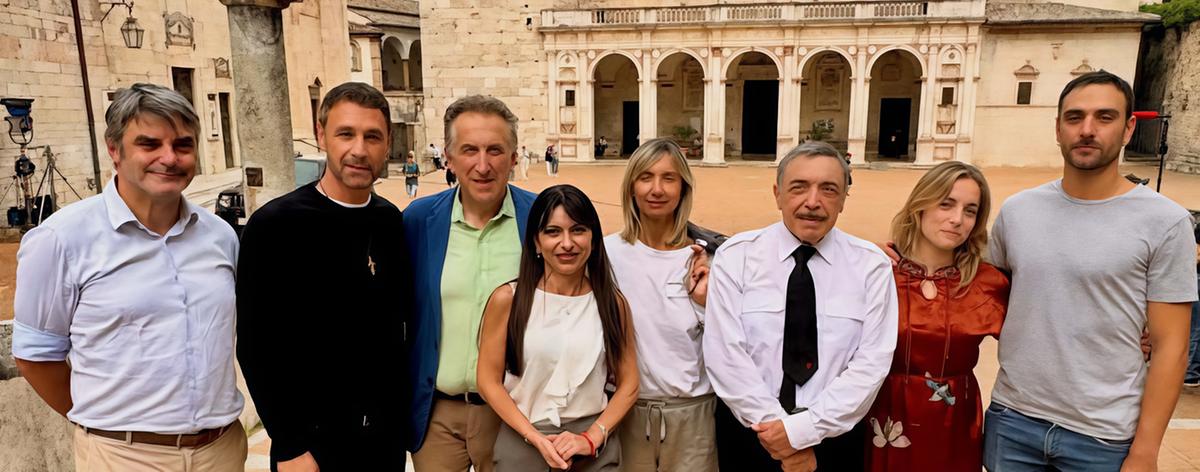 La presidente Stefania Proietti incontra Raoul Bova e Nino Frassica