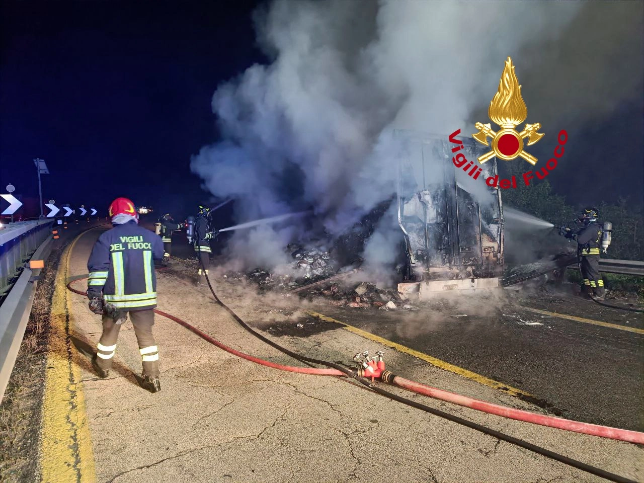 I vigili del fuoco sul posto
