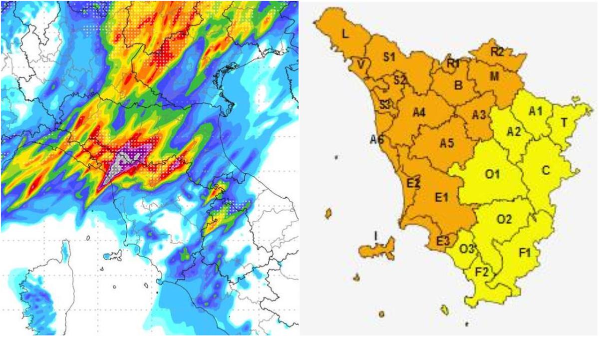 In Toscana il meteo peggiora ancora: allerta arancione, possibili pioggia e vento forti