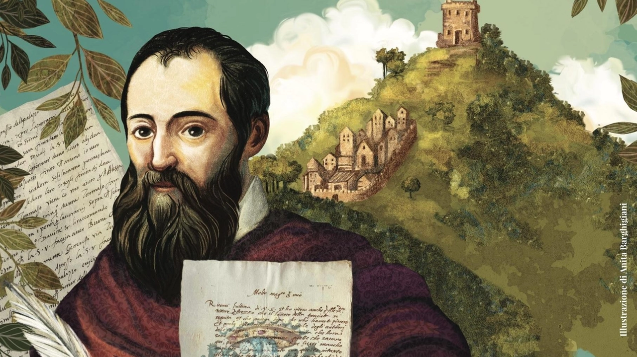 Giorgio Vasari sullo sfondo di Vernio Giorgio Vasari sullo sfondo di Vernio