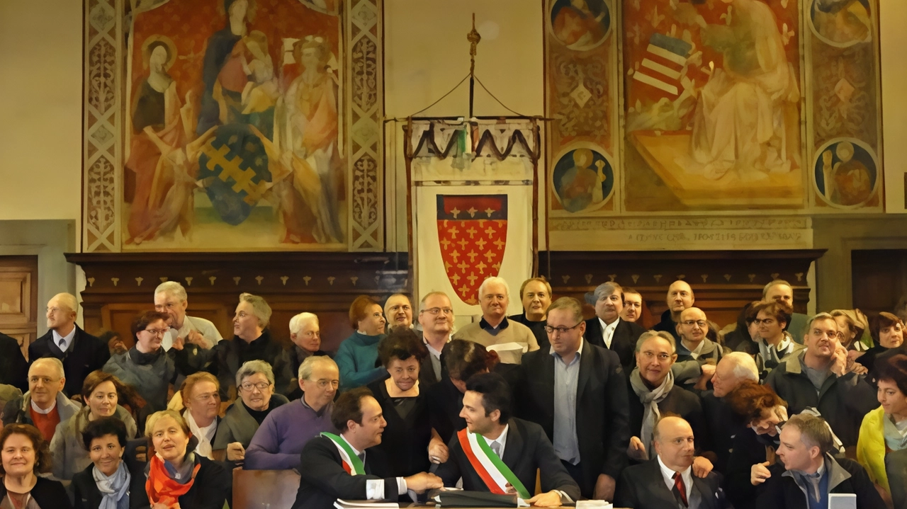 Nella foto alcuni latronichesi in Comune a Prato con l’ex sindaco Biffoni