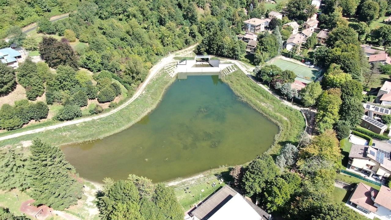 Un’immagine del nuovo invaso del lago Fiorenzo realizzata con il drone Un’immagine del nuovo invaso del lago Fiorenzo realizzata con il drone