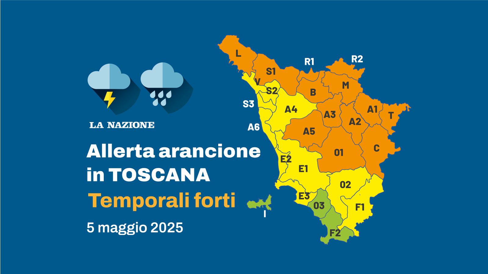 Maltempo in Toscana, scatta l’allerta arancione. Ecco dove e quando Maltempo in Toscana, scatta l’allerta arancione. Ecco dove e quando