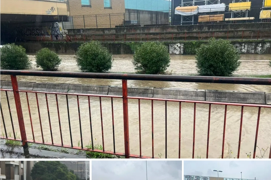 Il sottopasso di via Mariti completamente allagato a causa delle forti piogge cadute in poco tempo a Firenze