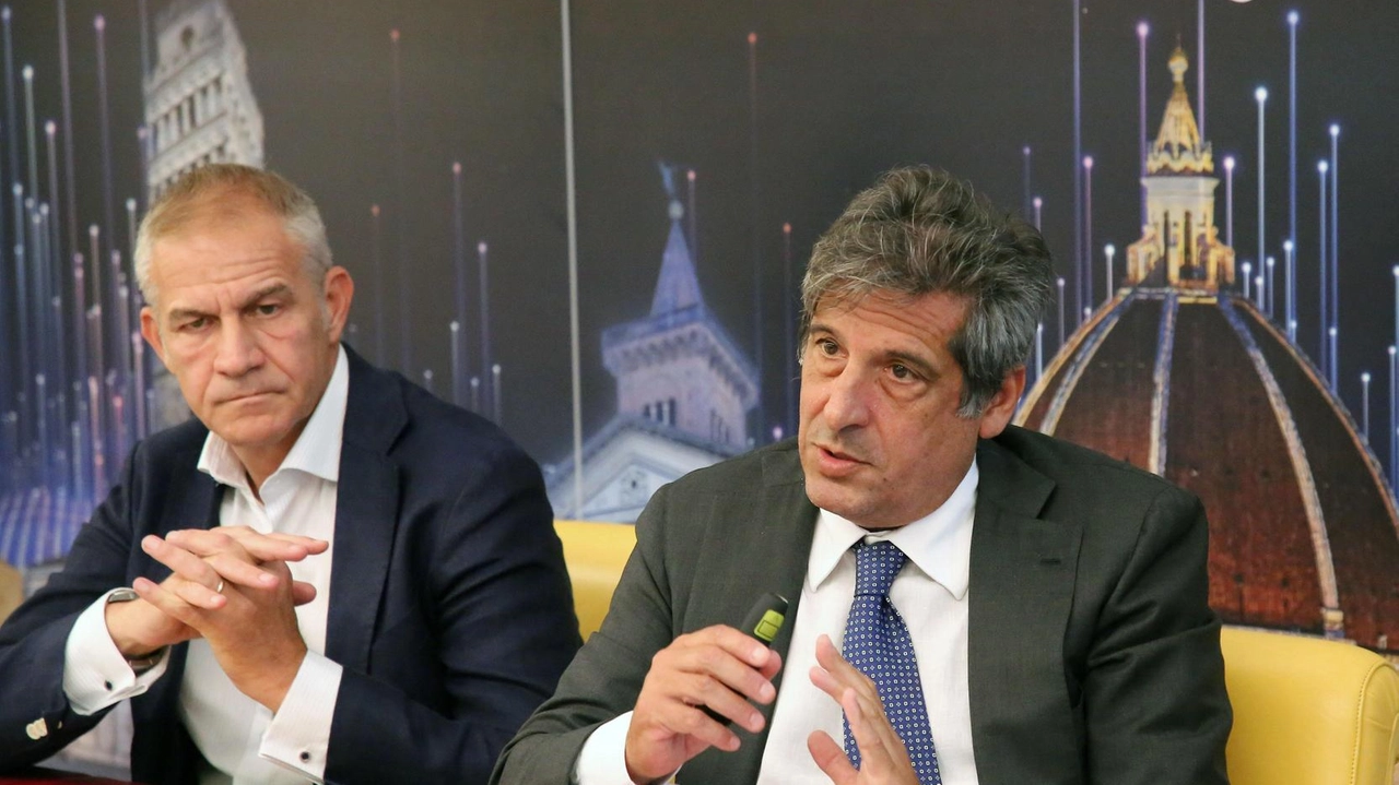 L’amministratore delegato di Plures Alberto Irace con Fracesco Macrì presidente esecutivo di Estra