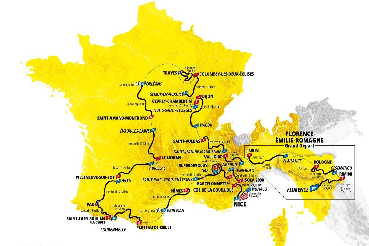 Il percorso del Tour 2024