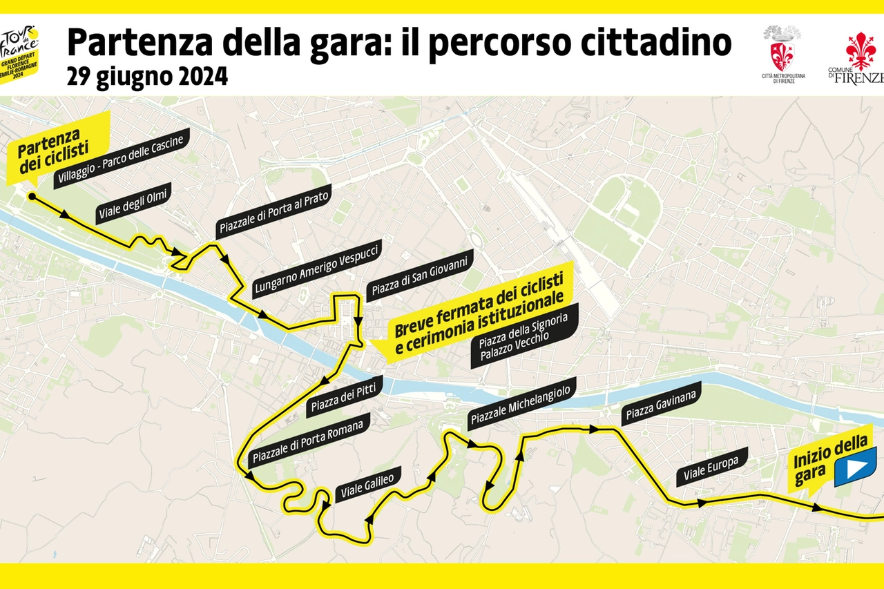 Tour de France 2024, il percorso di sabato 29 giugno a Firenze