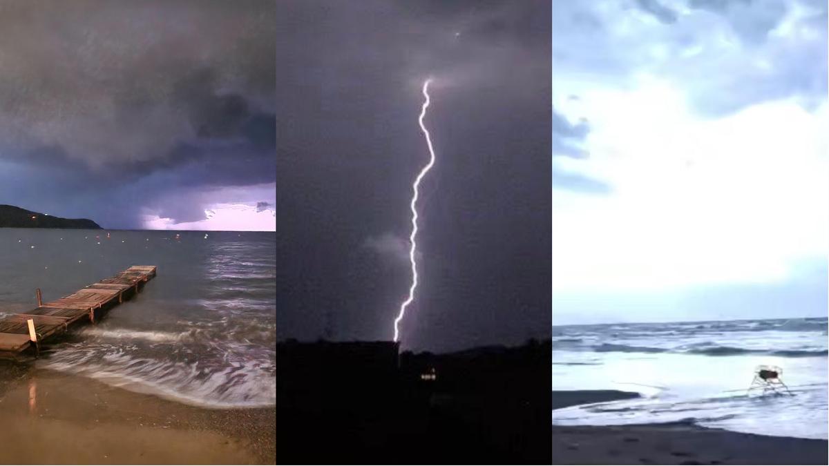 Fulmini che sembra giorno, bufera e temporali: tra Elba e costa ancora una notte di maltempo