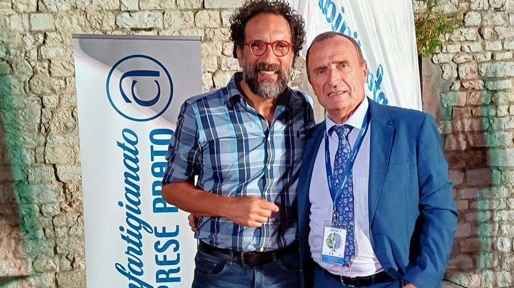 giornalista Rai Federico Quaranta con il presidente di Confartigianato Luca Giusti