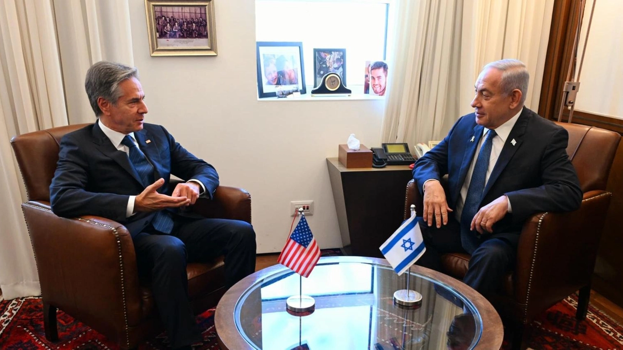 Il segretario di Stato Usa, Antony Blinken, con Benjamin Netanyahu a Gerusalemme Il segretario di Stato Usa, Antony Blinken, con Benjamin Netanyahu a Gerusalemme