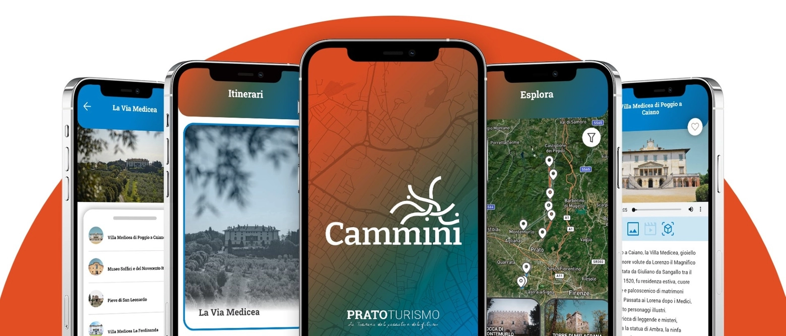 L'App "Cammini" è stata realizzata su incarico dell'Assessorato al Turismo del comune di Prato dalla società "Space S.p.A", grazia a un finanziamento dalla Regione Toscana
