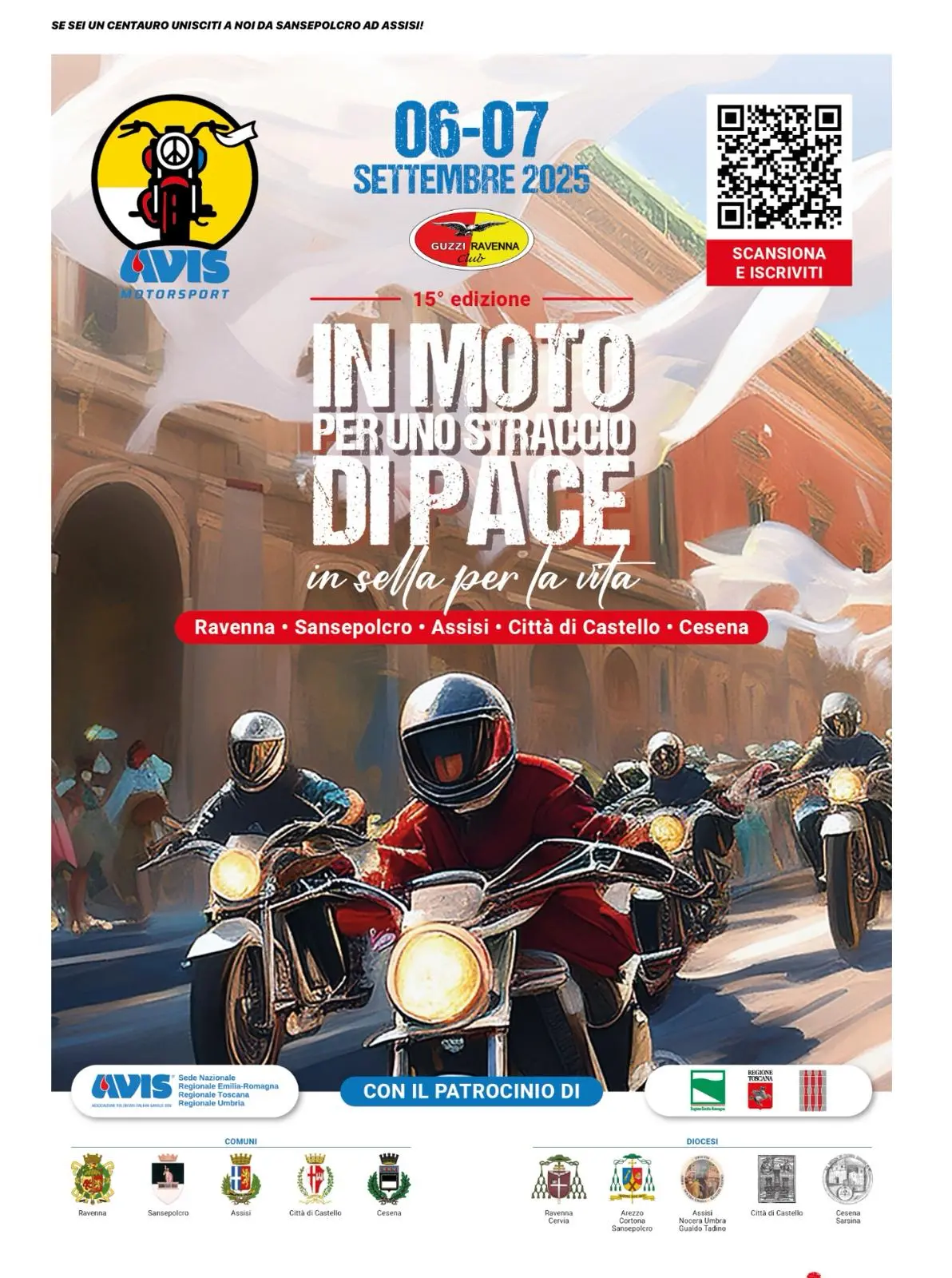 In Moto per uno Straccio di Pace: Sansepolcro accoglie la 15ª edizione del motoraduno solidale