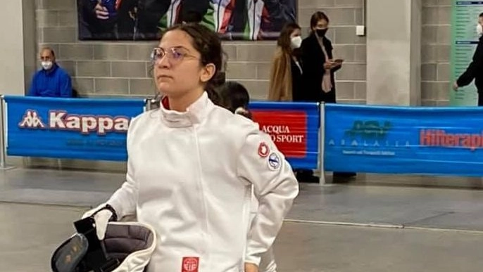 Clarissa Burzi durante una gara