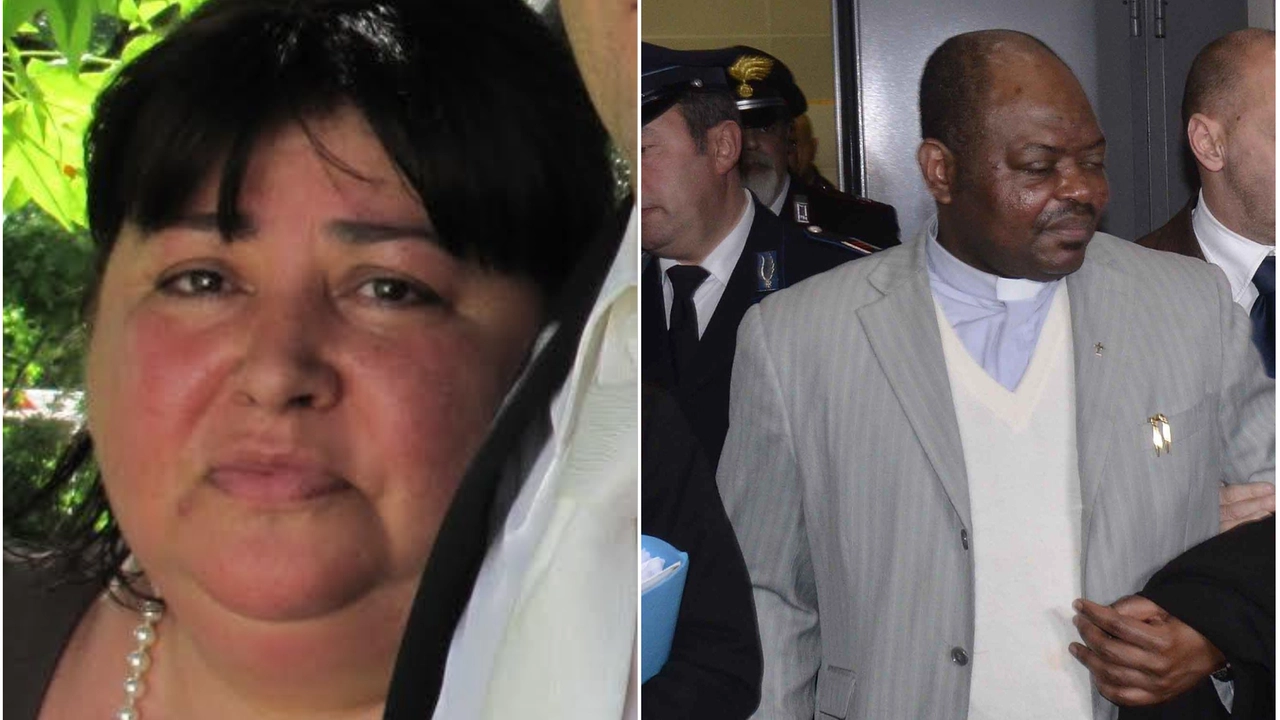 Guerrina Piscaglia fu uccisa nel 2014. A destra il killer: padre Gratien Arabi