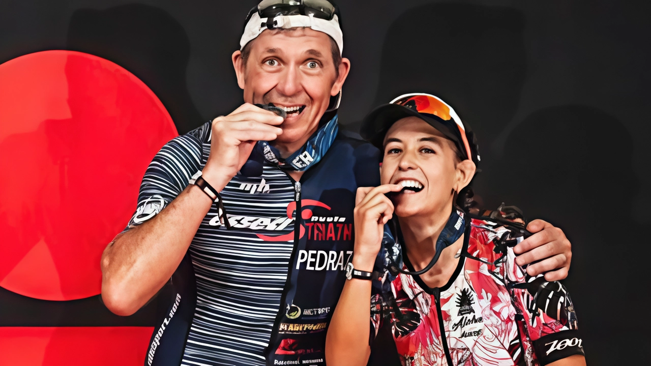 Giulia Pedrazzini, nella foto con il padre Gabriele, parteciperà all’Iron Man di Nizza Giulia Pedrazzini, nella foto con il padre Gabriele, parteciperà all’Iron Man di Nizza