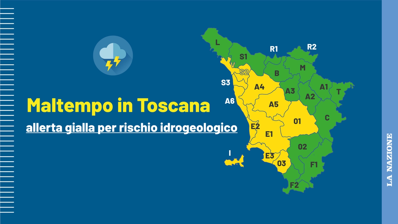 Maltempo in Toscana, allerta gialla per rischio idrogeologico Maltempo in Toscana, allerta gialla per rischio idrogeologico
