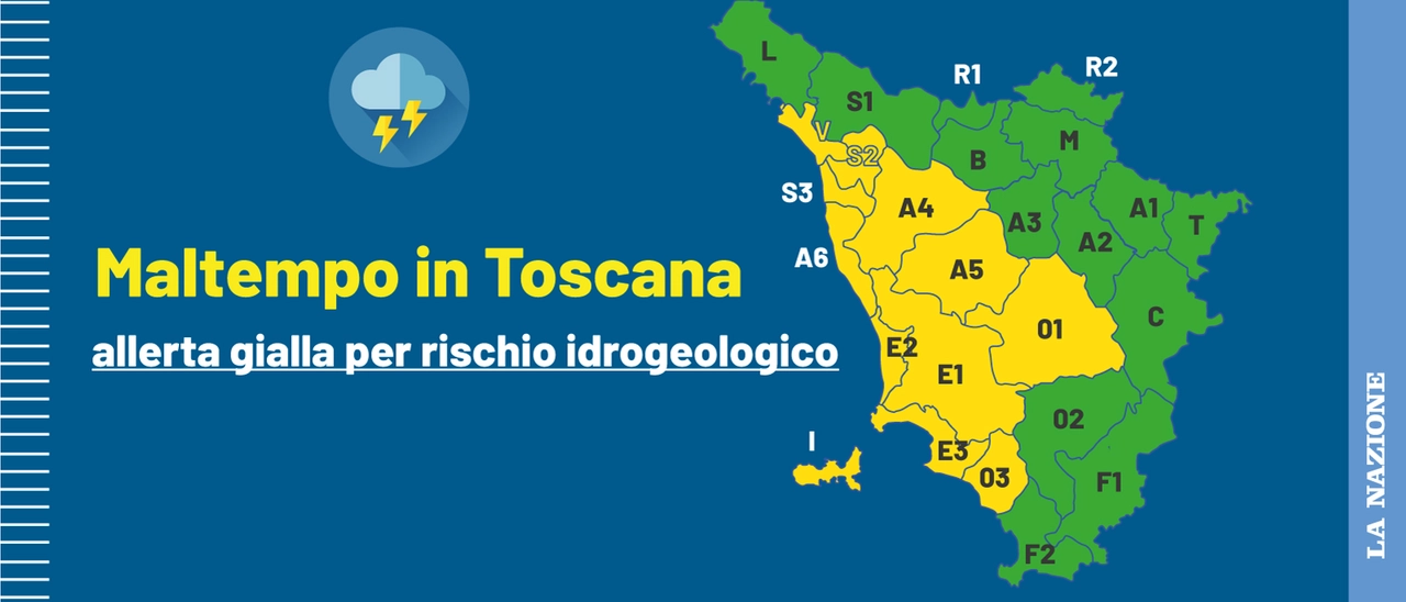 Maltempo, nuova allerta meteo in Toscana: le aree coinvolte
